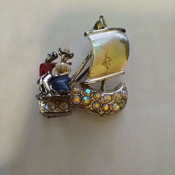 Two Travel Brooches, The Netherlands & Scotland, Gold and Silver - Picture 4 of 5